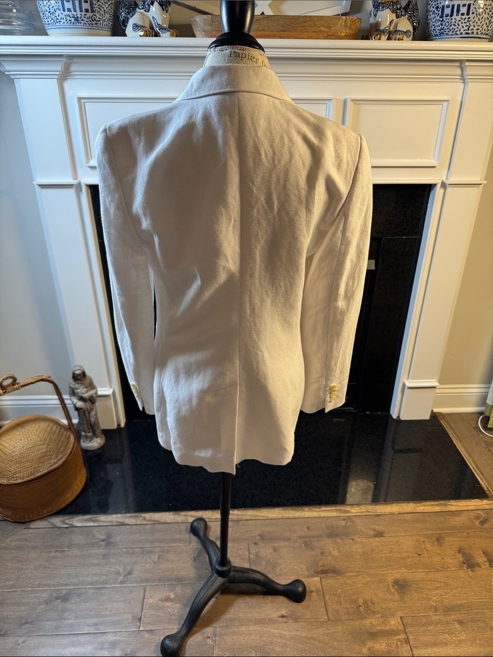 Ralph Lauren White Single-Button Linen Blend Twill Blazer - Picture 2 of 5